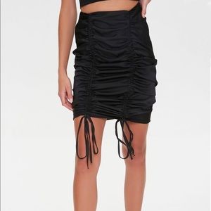 Sexy Black Runched Skirt
